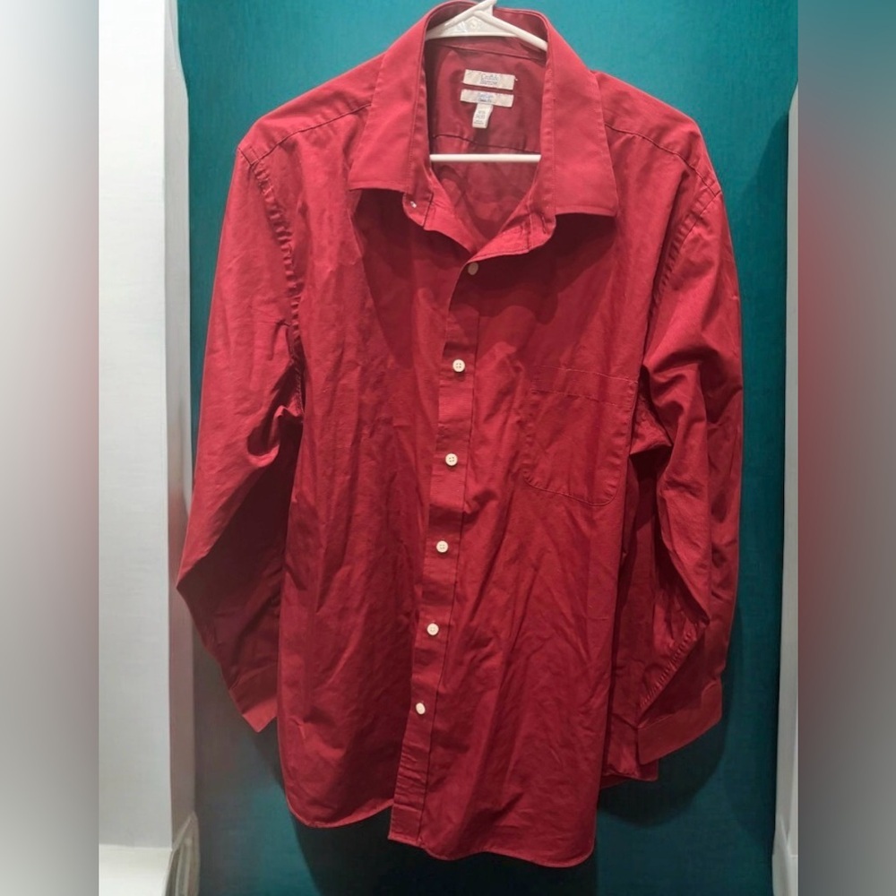 Classic Red Men's dress Shirt with cuff links 34/35